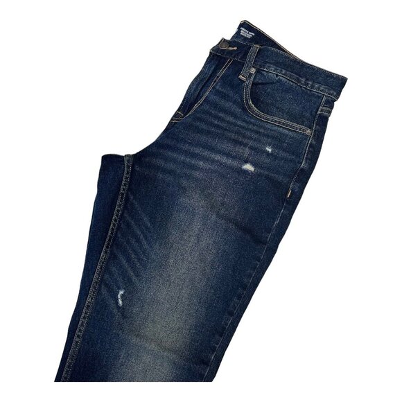 Old Navy Athletic Taper Jeans Men's 32X30 Blue Denim Build In Flex -Distressed - Picture 9 of 12